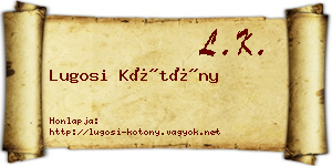 Lugosi Kötöny névjegykártya